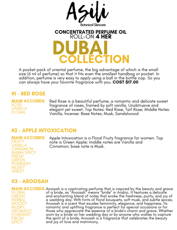 Dubai Collection- Perfume OILS 4 HER
