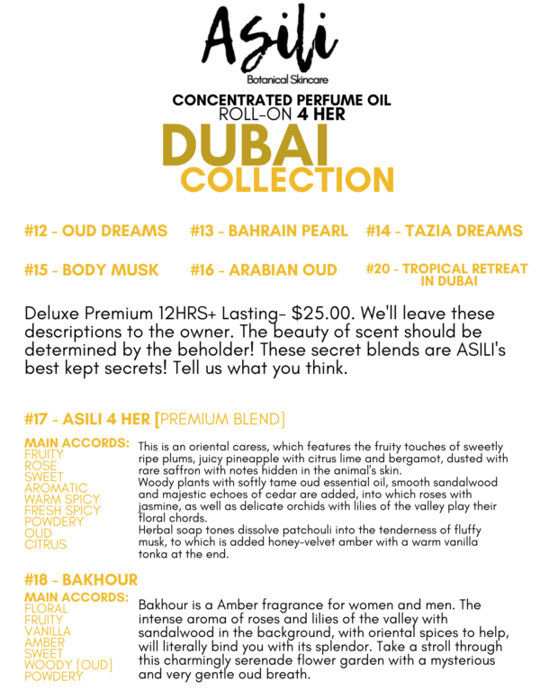 Dubai Collection- Perfume OILS 4 HER